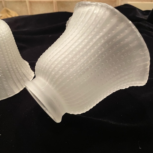 Vintage Frosted, Beaded Light Difussers - Picture 2 of 7